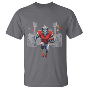 Wolf Football Lover T Shirt Midwest Game Day Lifestyle TS12 Charcoal Print Your Wear