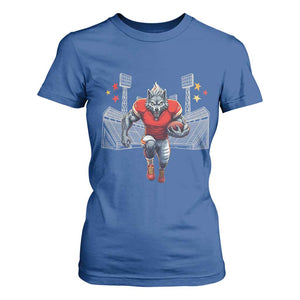 Wolf Football Lover T Shirt For Women Midwest Game Day Lifestyle TS12 Royal Blue Print Your Wear