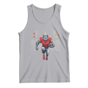 Wolf Football Lover Tank Top Midwest Game Day Lifestyle TS12 Athletic Heather Print Your Wear