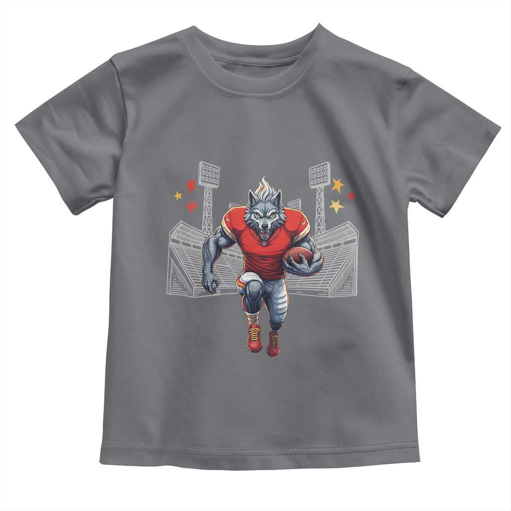 Wolf Football Lover Toddler T Shirt Midwest Game Day Lifestyle TS12 Charcoal Print Your Wear