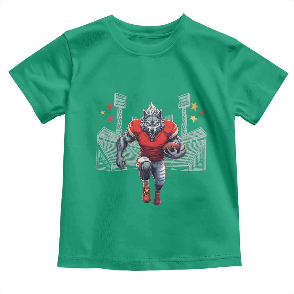 Wolf Football Lover Toddler T Shirt Midwest Game Day Lifestyle TS12 Irish Green Print Your Wear