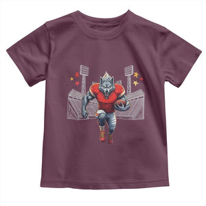 Wolf Football Lover Toddler T Shirt Midwest Game Day Lifestyle TS12 Maroon Print Your Wear