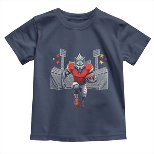 Wolf Football Lover Toddler T Shirt Midwest Game Day Lifestyle TS12 Navy Print Your Wear