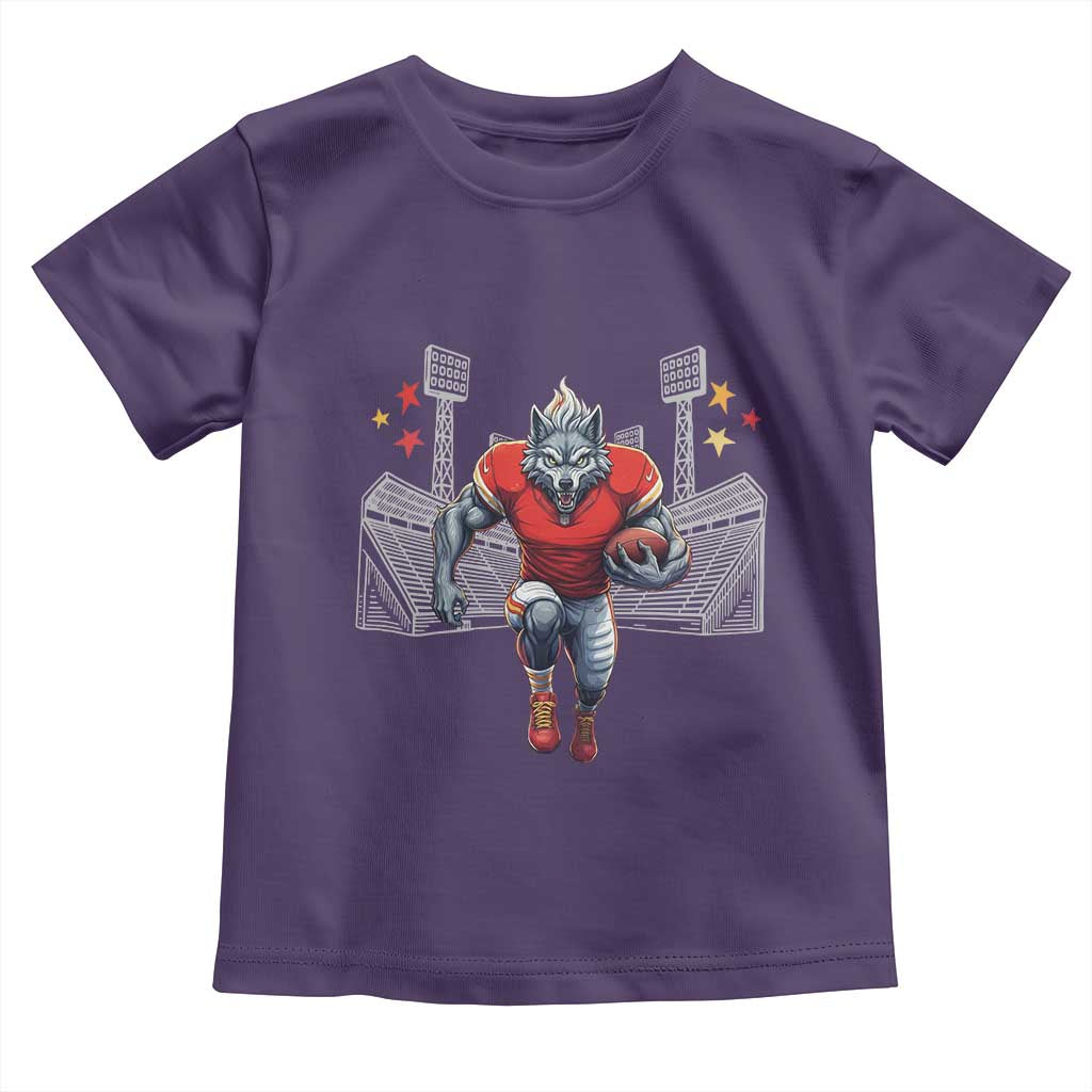 Wolf Football Lover Toddler T Shirt Midwest Game Day Lifestyle TS12 Purple Print Your Wear
