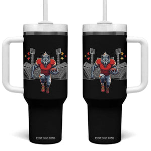 Wolf Football Lover Tumbler With Handle Midwest Game Day Lifestyle TS12 One Size: 40 oz Black Print Your Wear