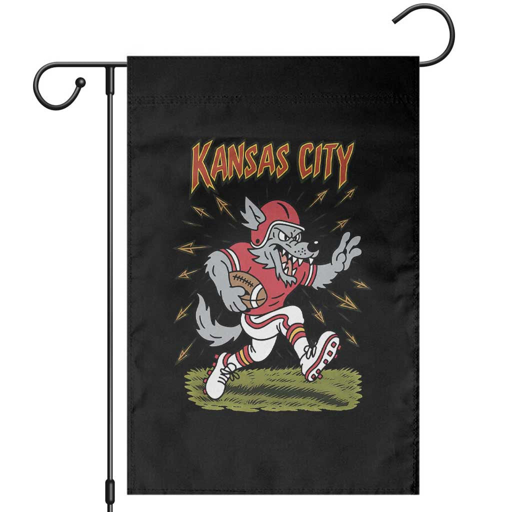Funny Wolf Football Lover Garden Flag Sport Humor Gift TS12 Black Print Your Wear
