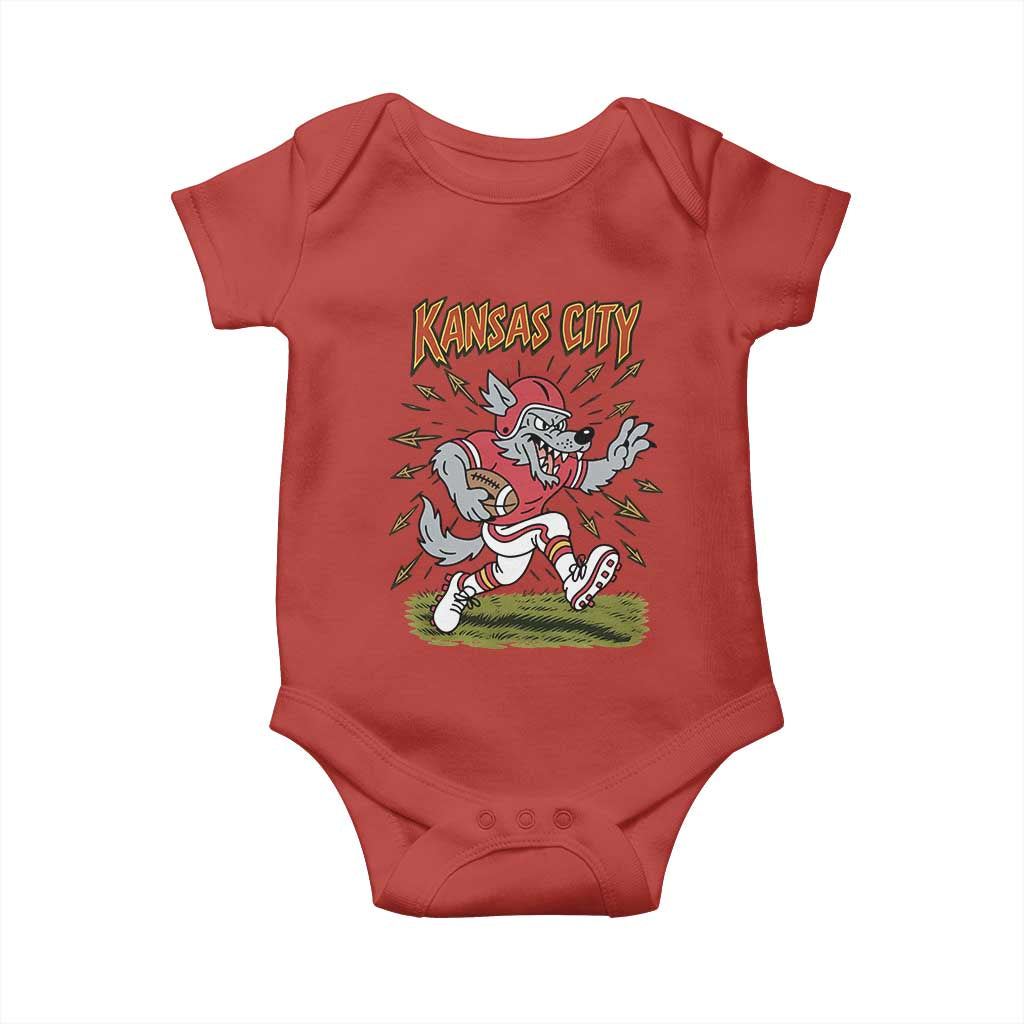 Funny Wolf Football Lover Baby Onesie Sport Humor Gift TS12 Red Print Your Wear