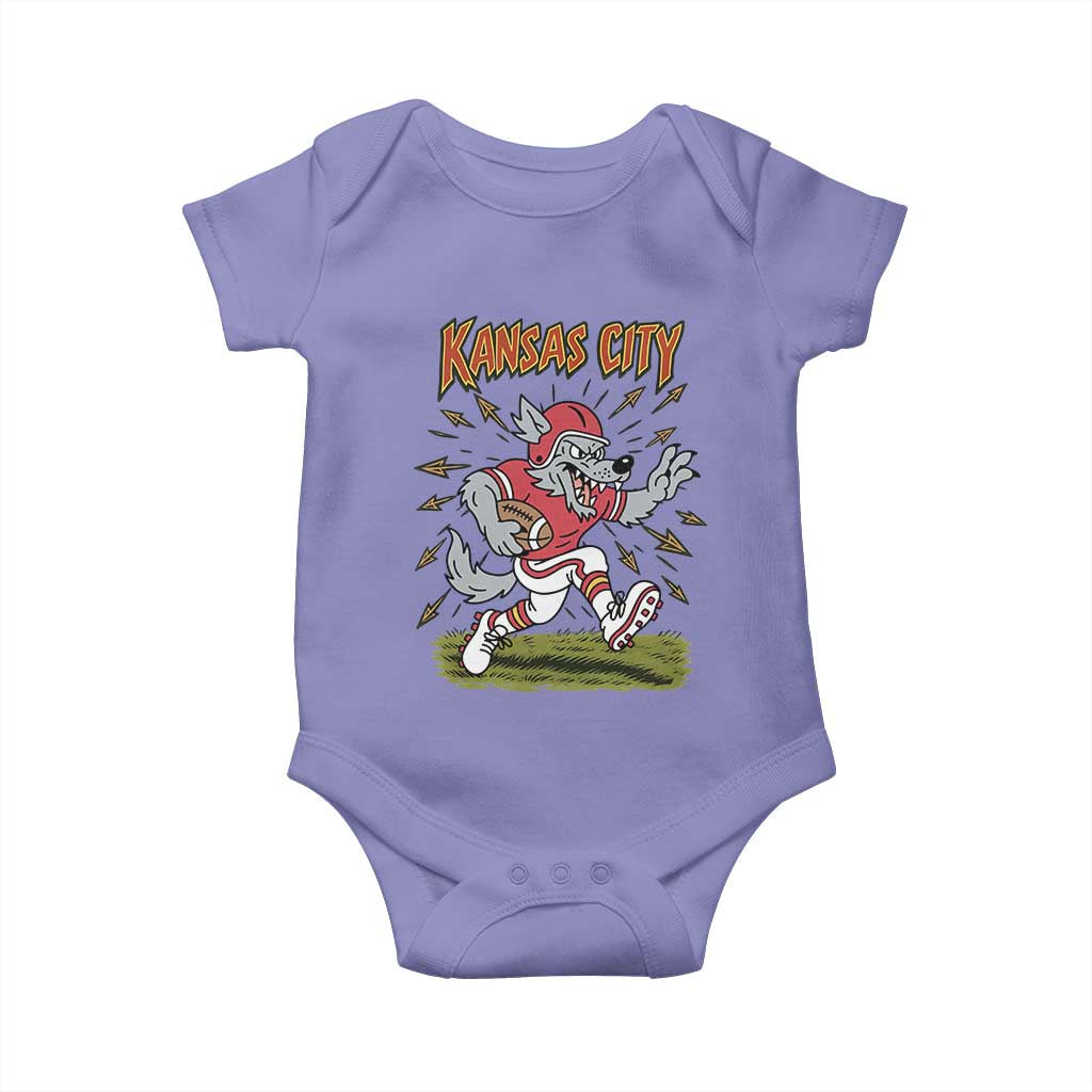 Funny Wolf Football Lover Baby Onesie Sport Humor Gift TS12 Violet Print Your Wear