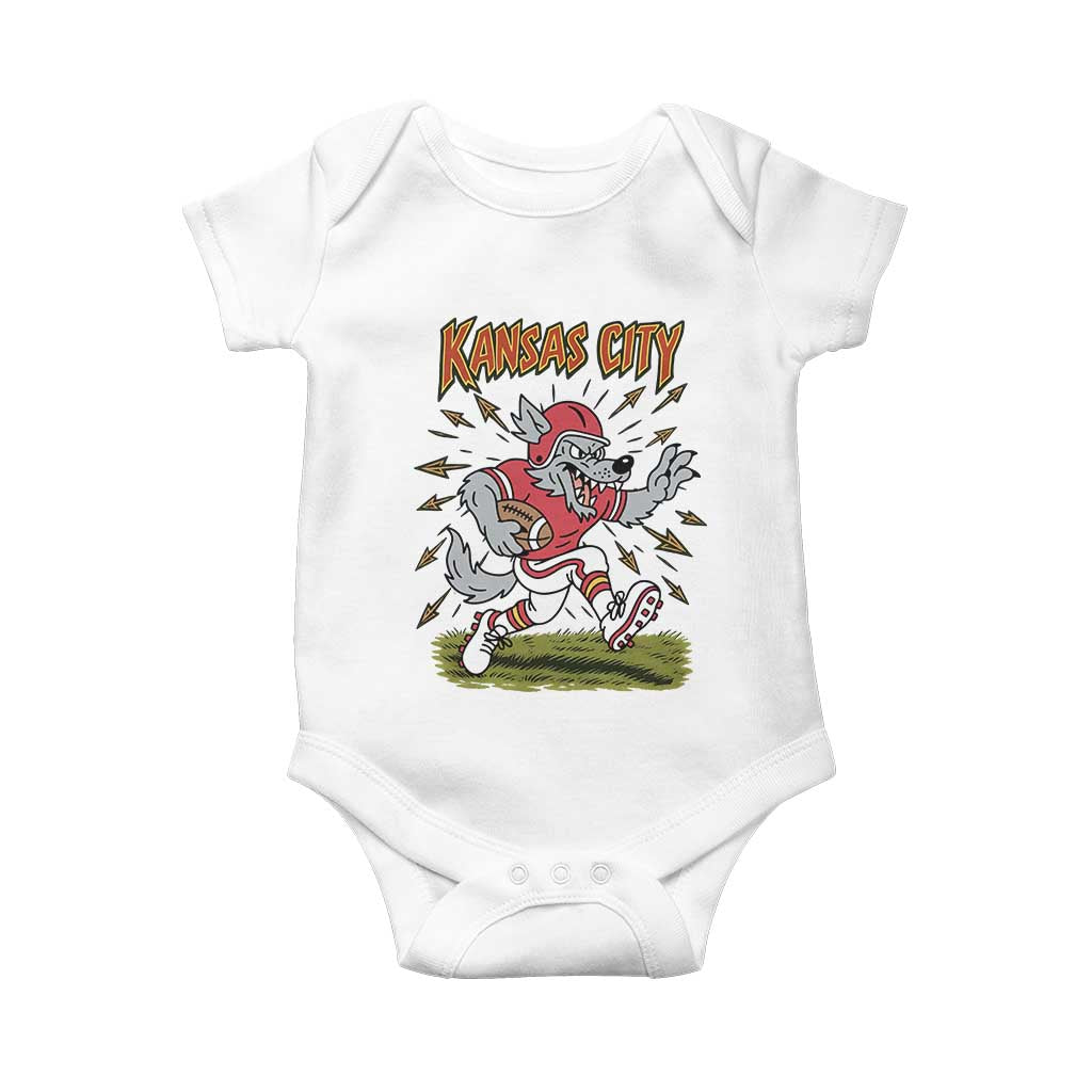 Funny Wolf Football Lover Baby Onesie Sport Humor Gift TS12 White Print Your Wear