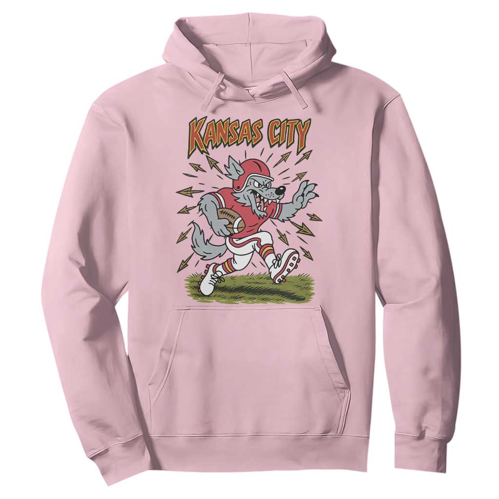 Funny Wolf Football Lover Hoodie Sport Humor Gift TS12 Light Pink Print Your Wear