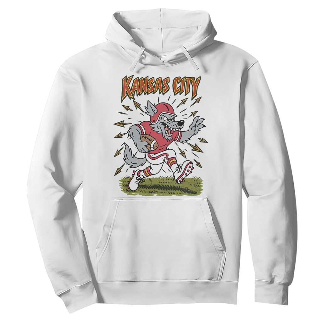Funny Wolf Football Lover Hoodie Sport Humor Gift TS12 White Print Your Wear