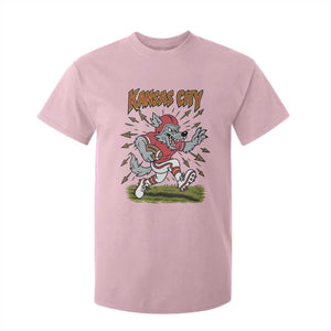 Funny Wolf Football Lover T Shirt For Kid Sport Humor Gift TS12 Light Pink Print Your Wear