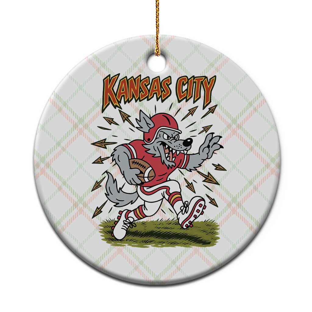 Funny Wolf Football Lover Ceramic Ornament Sport Humor Gift TS12 1pc Christmas Plaid Print Your Wear