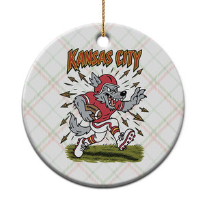 Funny Wolf Football Lover Ceramic Ornament Sport Humor Gift TS12 1pc Christmas Plaid Print Your Wear