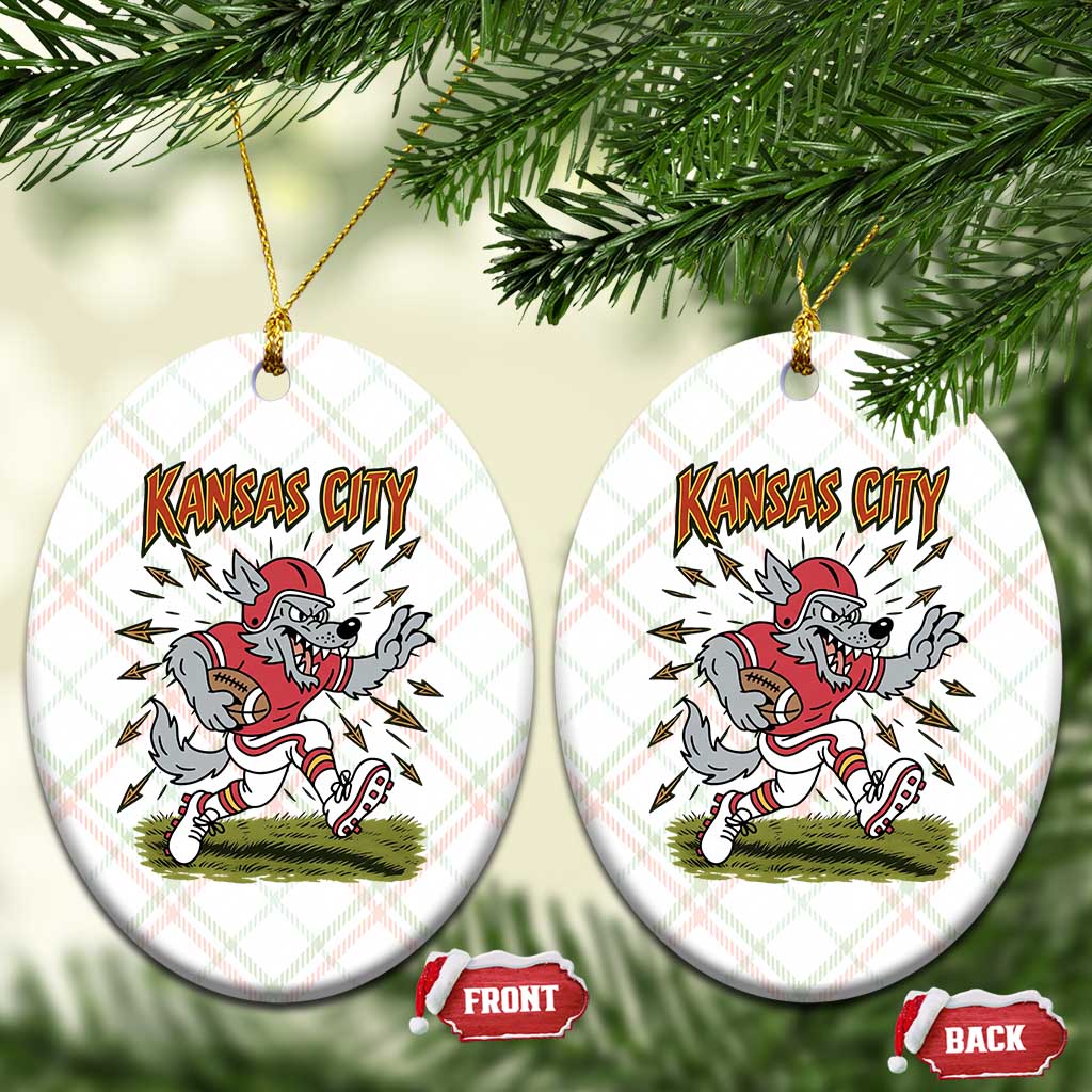 Funny Wolf Football Lover Ceramic Ornament Sport Humor Gift TS12 Print Your Wear