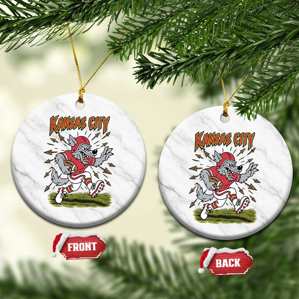 Funny Wolf Football Lover Ceramic Ornament Sport Humor Gift TS12 1pc White Marble Print Your Wear