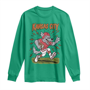 Funny Wolf Football Lover Long Sleeve Shirt Sport Humor Gift TS12 Irish Green Print Your Wear