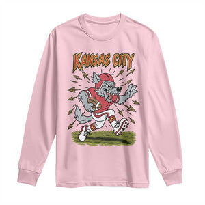 Funny Wolf Football Lover Long Sleeve Shirt Sport Humor Gift TS12 Light Pink Print Your Wear