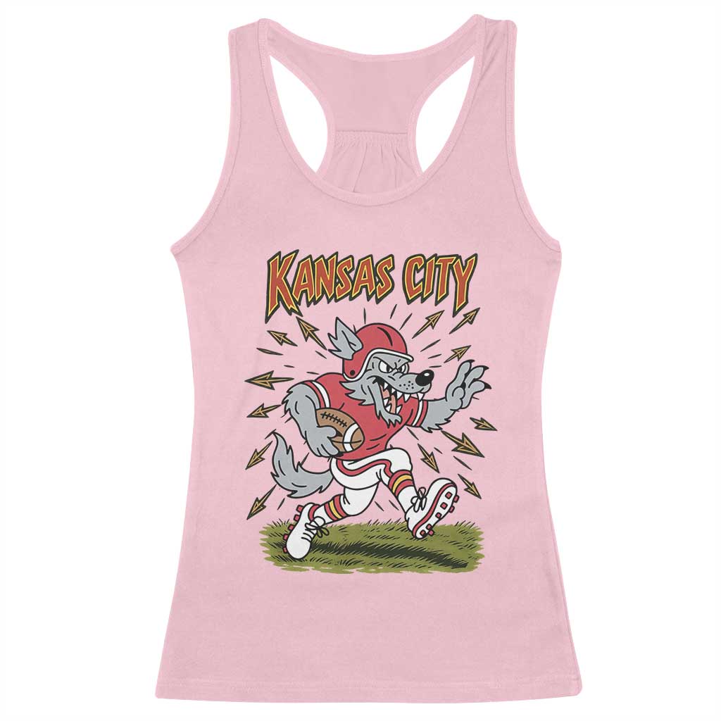 Funny Wolf Football Lover Racerback Tank Top Sport Humor Gift TS12 Light Pink Print Your Wear