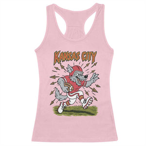 Funny Wolf Football Lover Racerback Tank Top Sport Humor Gift TS12 Light Pink Print Your Wear