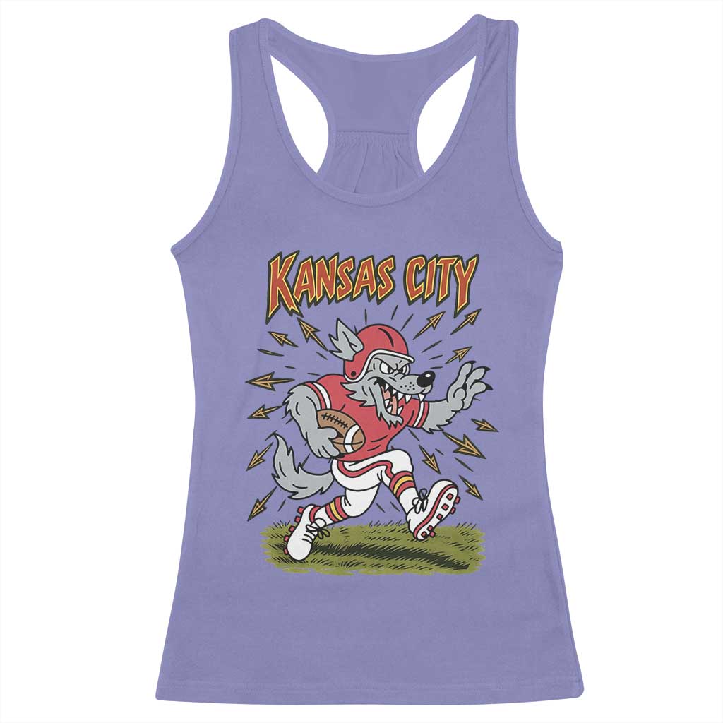 Funny Wolf Football Lover Racerback Tank Top Sport Humor Gift TS12 Violet Print Your Wear