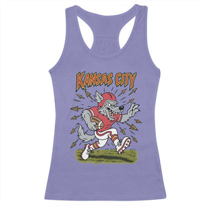 Funny Wolf Football Lover Racerback Tank Top Sport Humor Gift TS12 Violet Print Your Wear