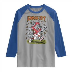 Funny Wolf Football Lover Raglan Shirt Sport Humor Gift TS12 Sport Gray Royal Print Your Wear