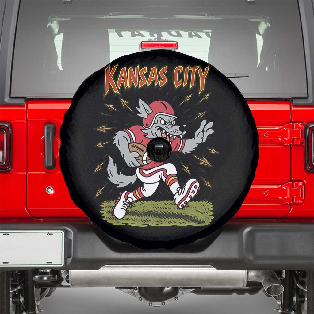 Funny Wolf Football Lover Spare Tire Cover Sport Humor Gift TS12 Black Print Your Wear