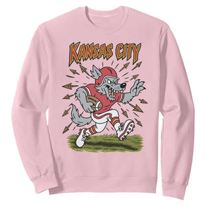 Funny Wolf Football Lover Sweatshirt Sport Humor Gift TS12 Light Pink Print Your Wear