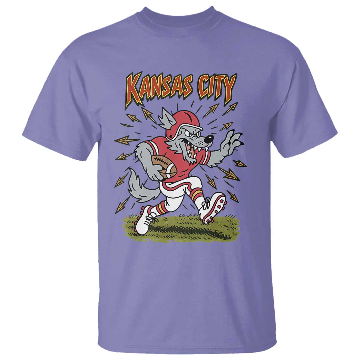 Funny Wolf Football Lover T Shirt Sport Humor Gift TS12 Violet Print Your Wear