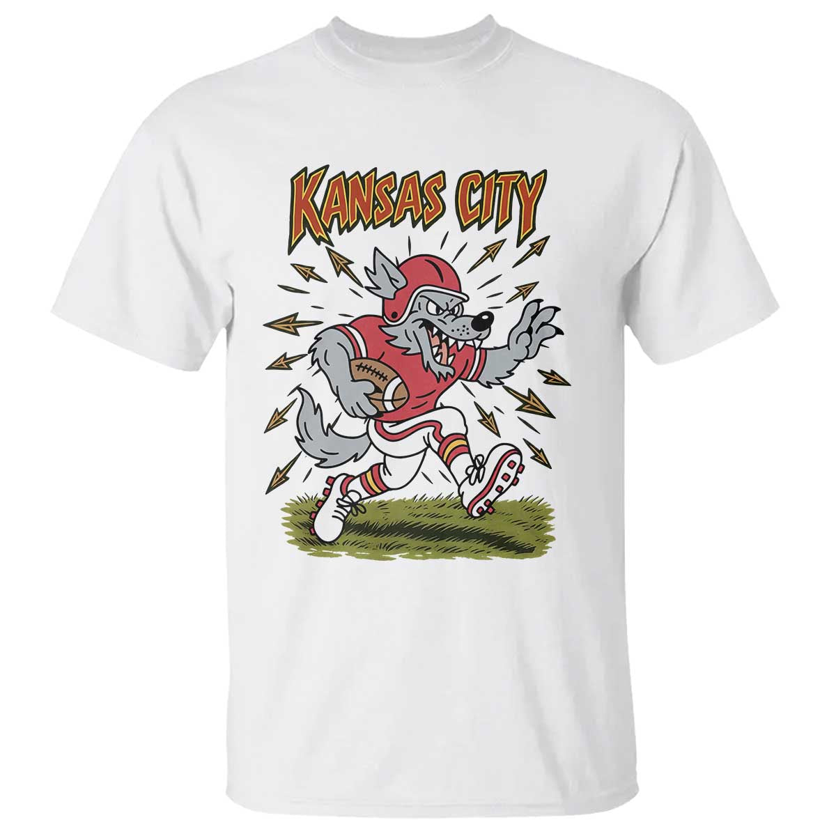 Funny Wolf Football Lover T Shirt Sport Humor Gift TS12 White Print Your Wear