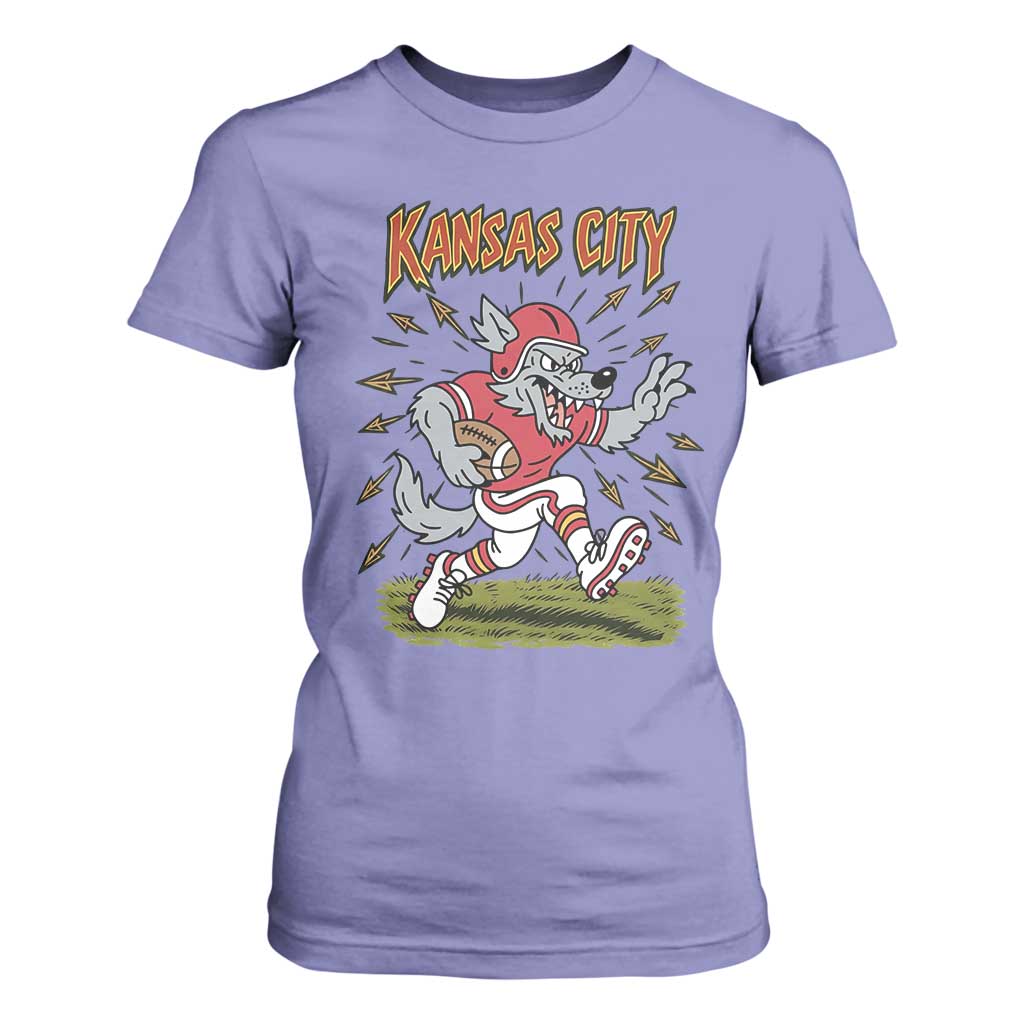 Funny Wolf Football Lover T Shirt For Women Sport Humor Gift TS12 Violet Print Your Wear