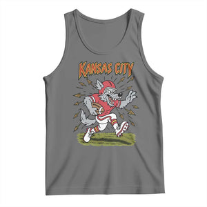 Funny Wolf Football Lover Tank Top Sport Humor Gift TS12 Black Heather Print Your Wear