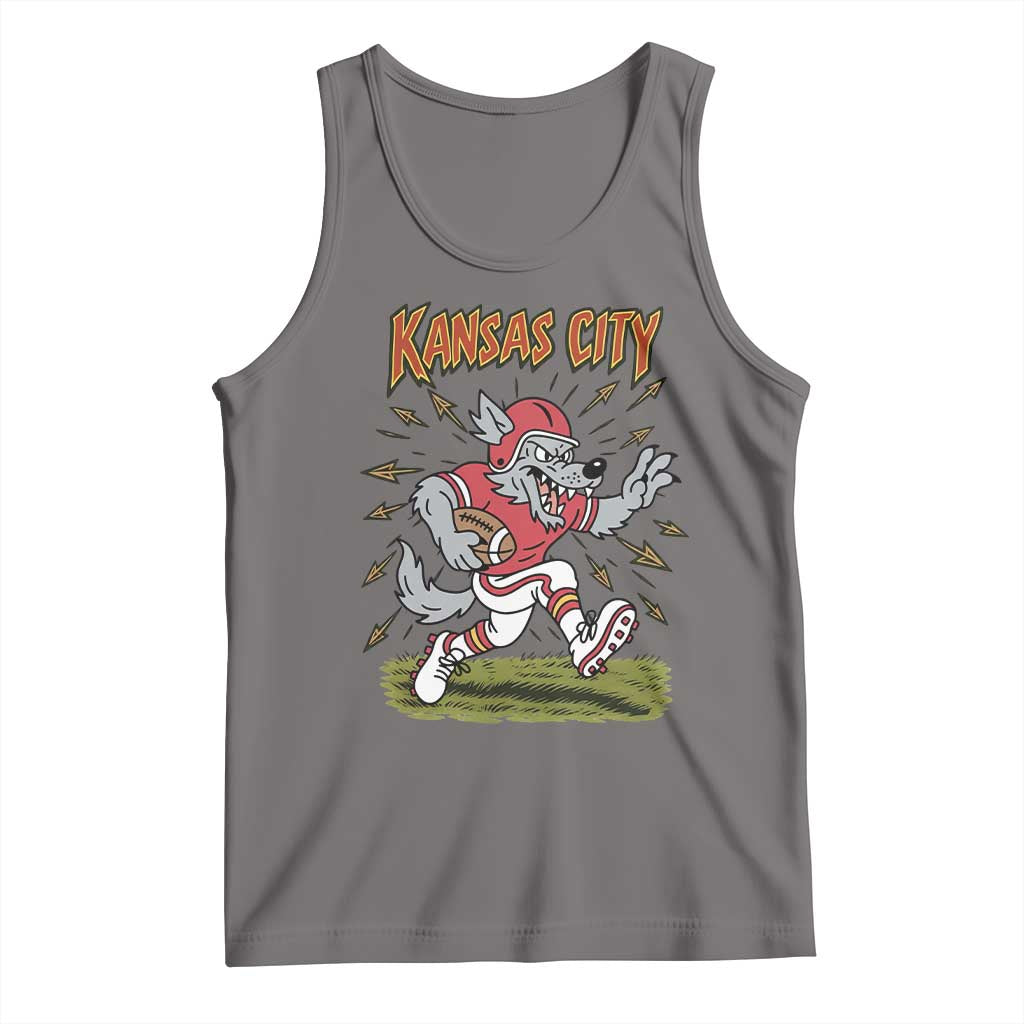 Funny Wolf Football Lover Tank Top Sport Humor Gift TS12 Deep Heather Print Your Wear