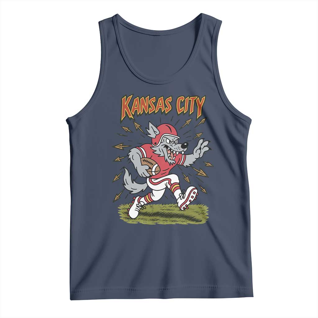 Funny Wolf Football Lover Tank Top Sport Humor Gift TS12 Navy Print Your Wear
