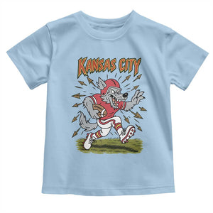 Funny Wolf Football Lover Toddler T Shirt Sport Humor Gift TS12 Light Blue Print Your Wear