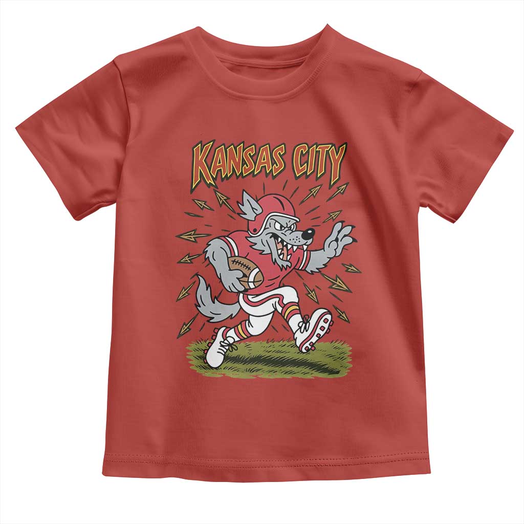 Funny Wolf Football Lover Toddler T Shirt Sport Humor Gift TS12 Red Print Your Wear