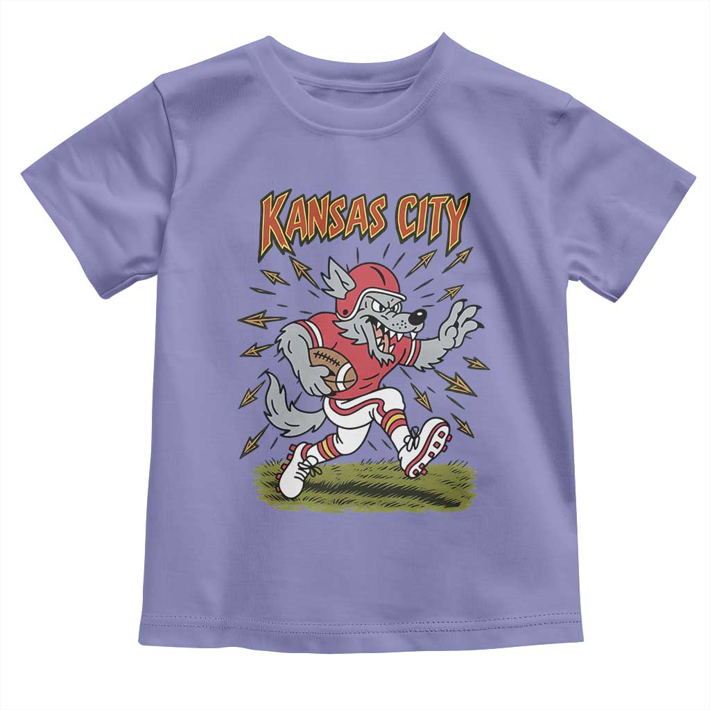 Funny Wolf Football Lover Toddler T Shirt Sport Humor Gift TS12 Violet Print Your Wear