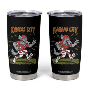 Funny Wolf Football Lover Tumbler Cup Sport Humor Gift TS12 Black Print Your Wear