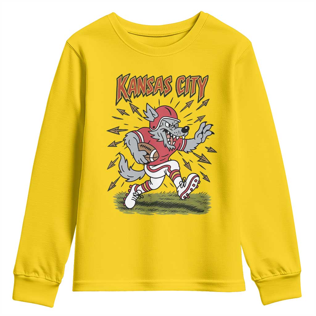 Funny Wolf Football Lover Youth Sweatshirt Sport Humor Gift TS12 Daisy Print Your Wear