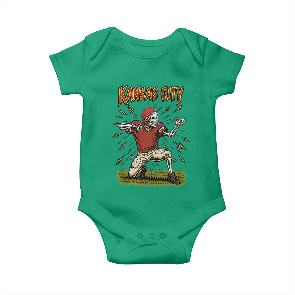 Skeleton Football Lover Baby Onesie Touchdown Game Day Lifestyle TS12 Irish Green Print Your Wear