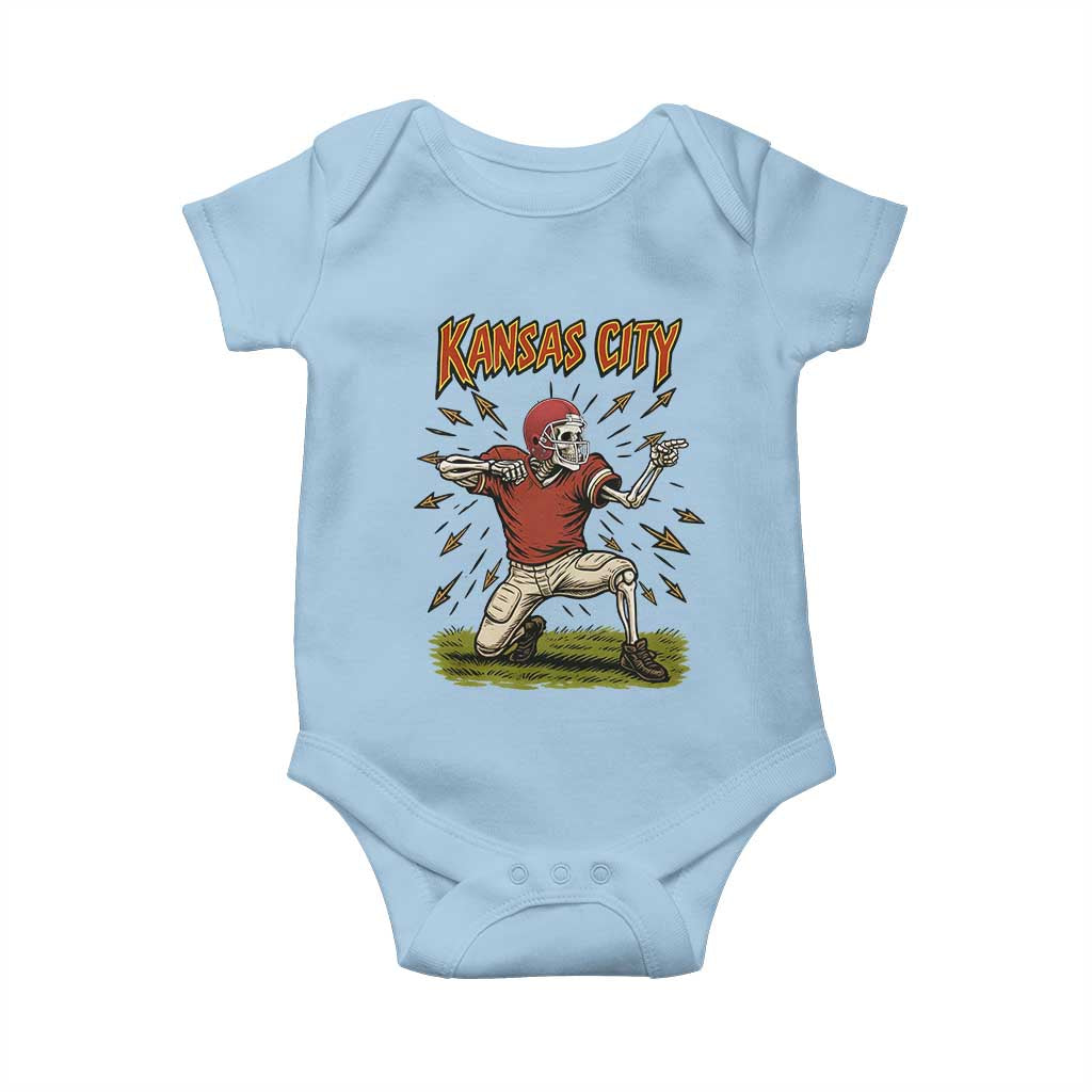 Skeleton Football Lover Baby Onesie Touchdown Game Day Lifestyle TS12 Light Blue Print Your Wear
