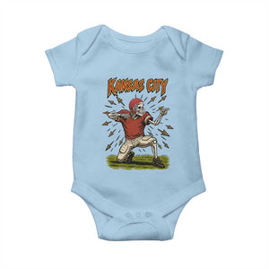 Skeleton Football Lover Baby Onesie Touchdown Game Day Lifestyle TS12 Light Blue Print Your Wear