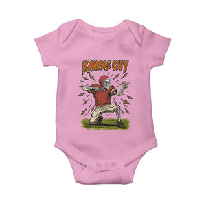 Skeleton Football Lover Baby Onesie Touchdown Game Day Lifestyle TS12 Light Pink Print Your Wear