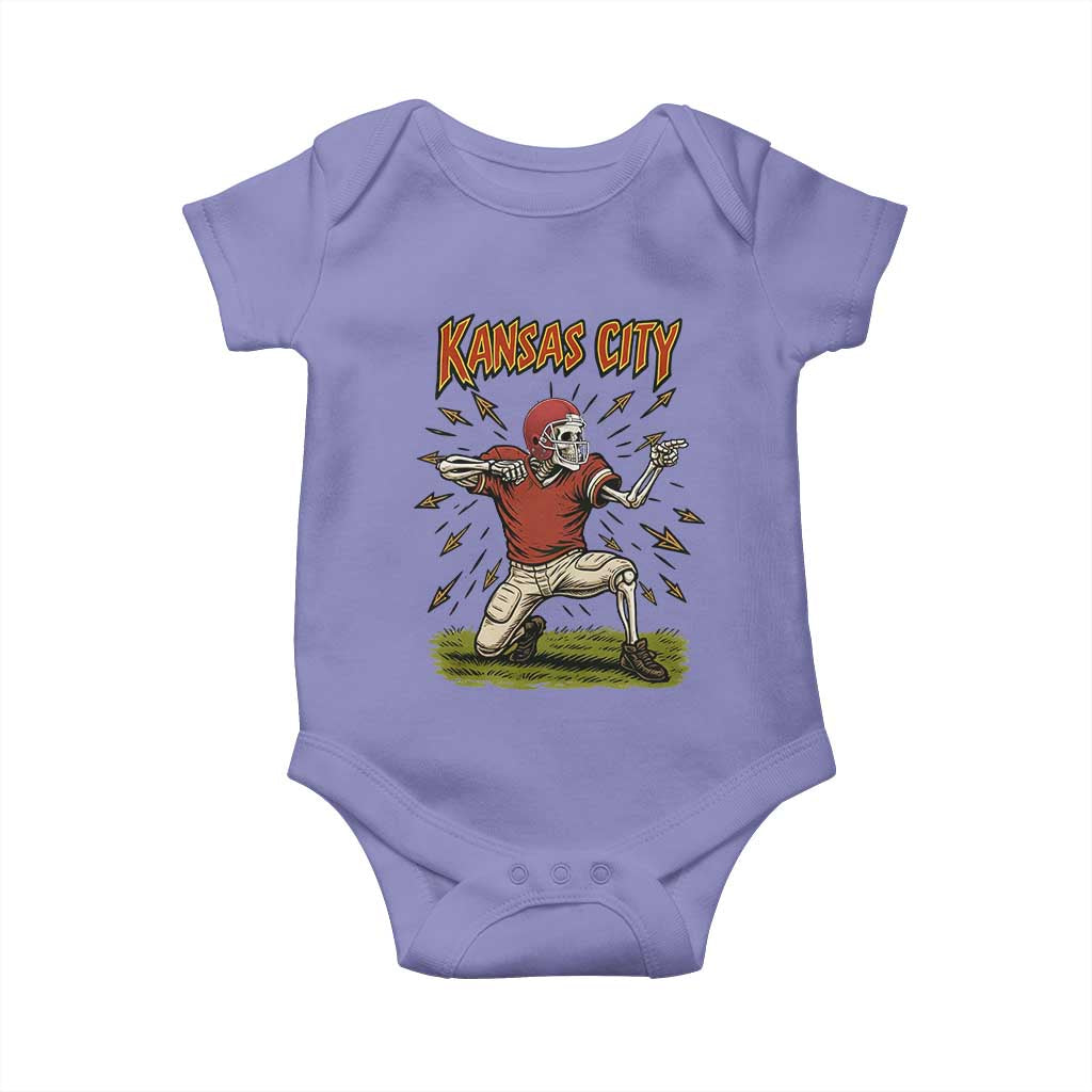 Skeleton Football Lover Baby Onesie Touchdown Game Day Lifestyle TS12 Violet Print Your Wear