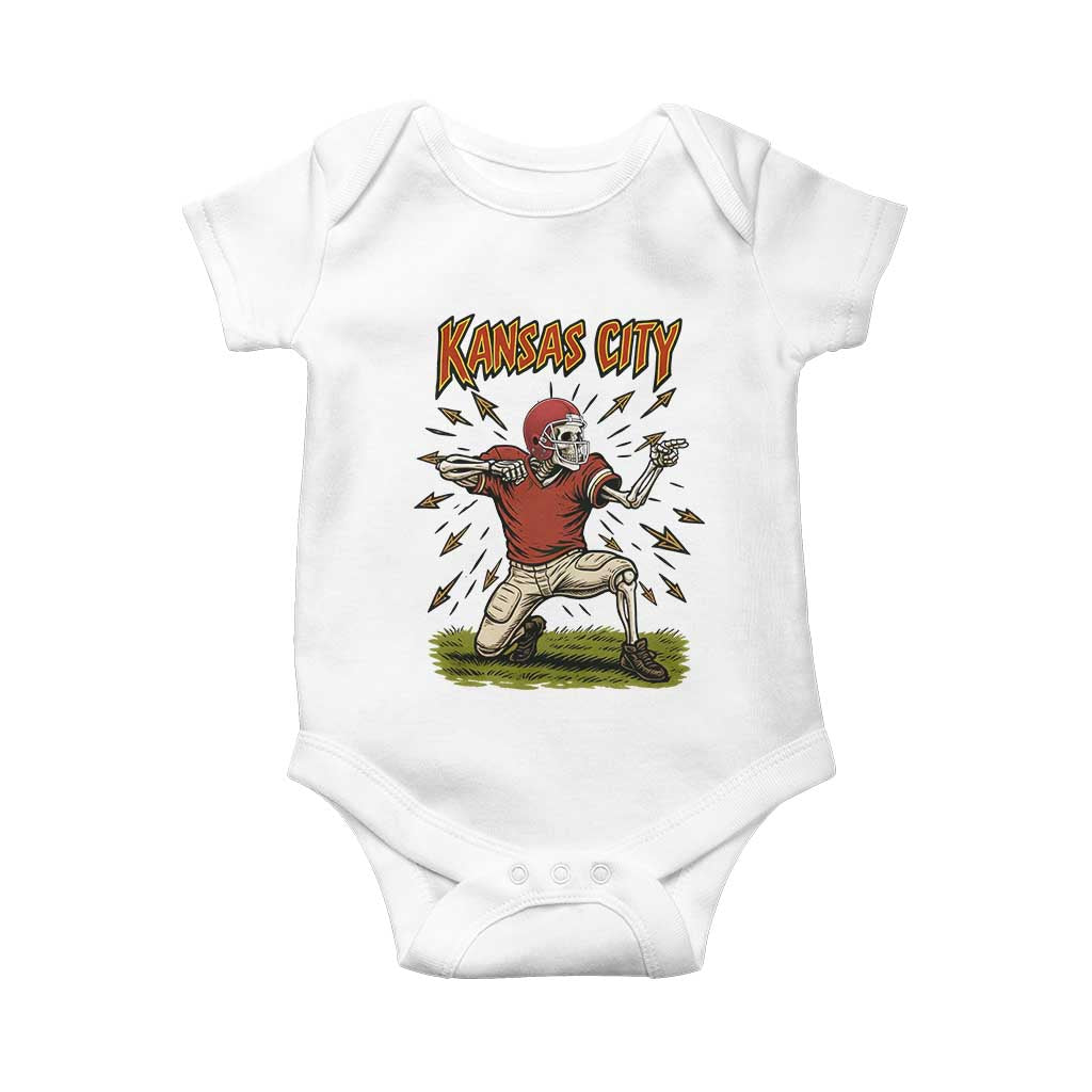 Skeleton Football Lover Baby Onesie Touchdown Game Day Lifestyle TS12 White Print Your Wear