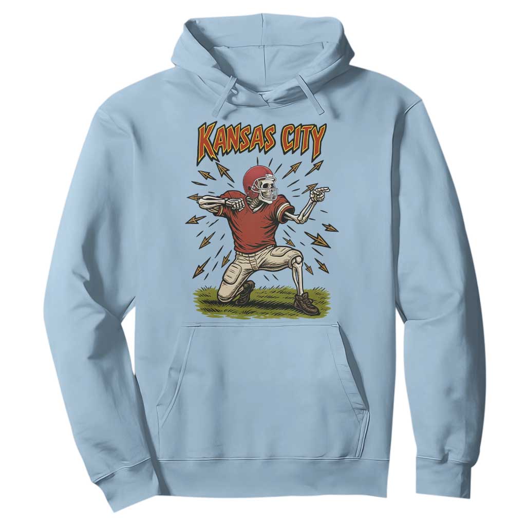 Skeleton Football Lover Hoodie Touchdown Game Day Lifestyle TS12 Light Blue Print Your Wear