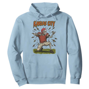 Skeleton Football Lover Hoodie Touchdown Game Day Lifestyle TS12 Light Blue Print Your Wear