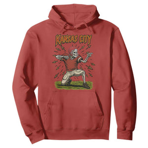 Skeleton Football Lover Hoodie Touchdown Game Day Lifestyle TS12 Red Print Your Wear