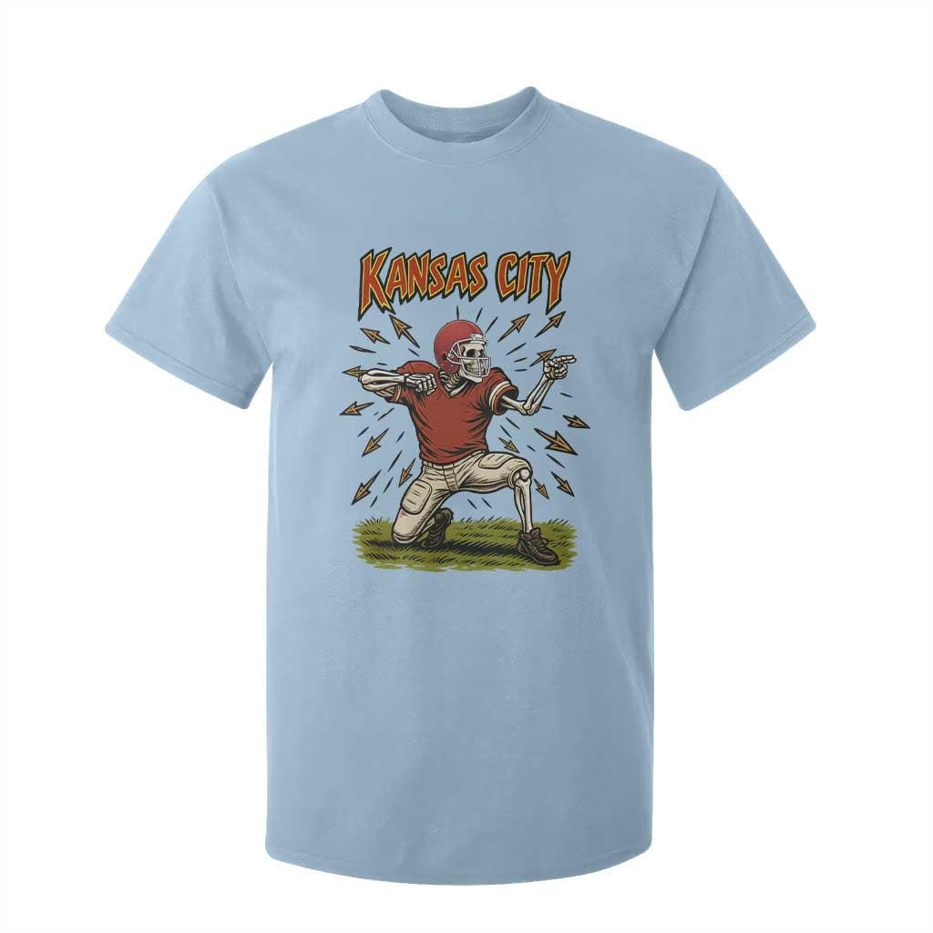 Skeleton Football Lover T Shirt For Kid Touchdown Game Day Lifestyle TS12 Light Blue Print Your Wear